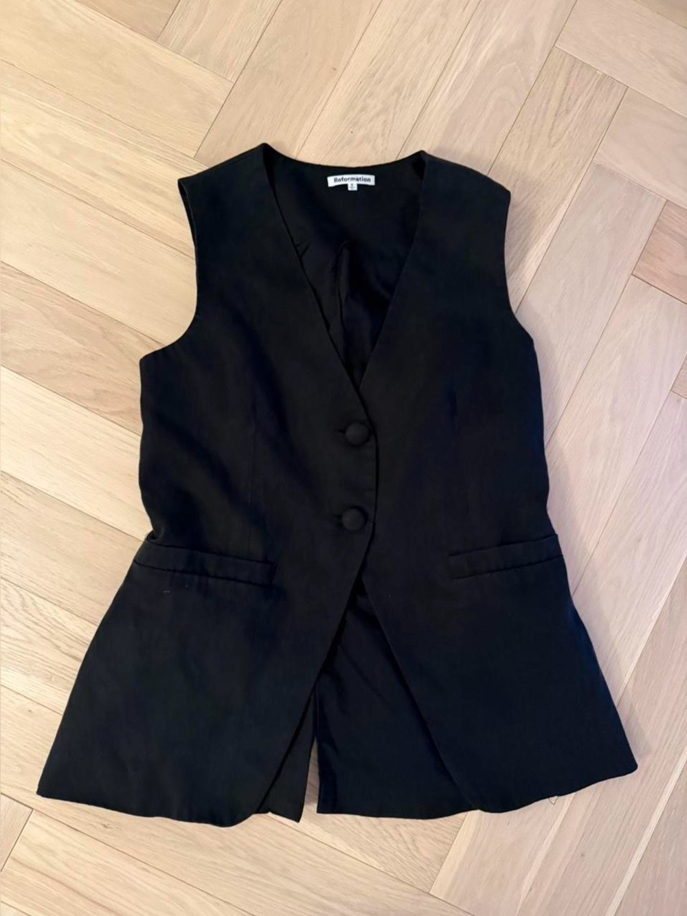 Reformation Black Tailored Vest